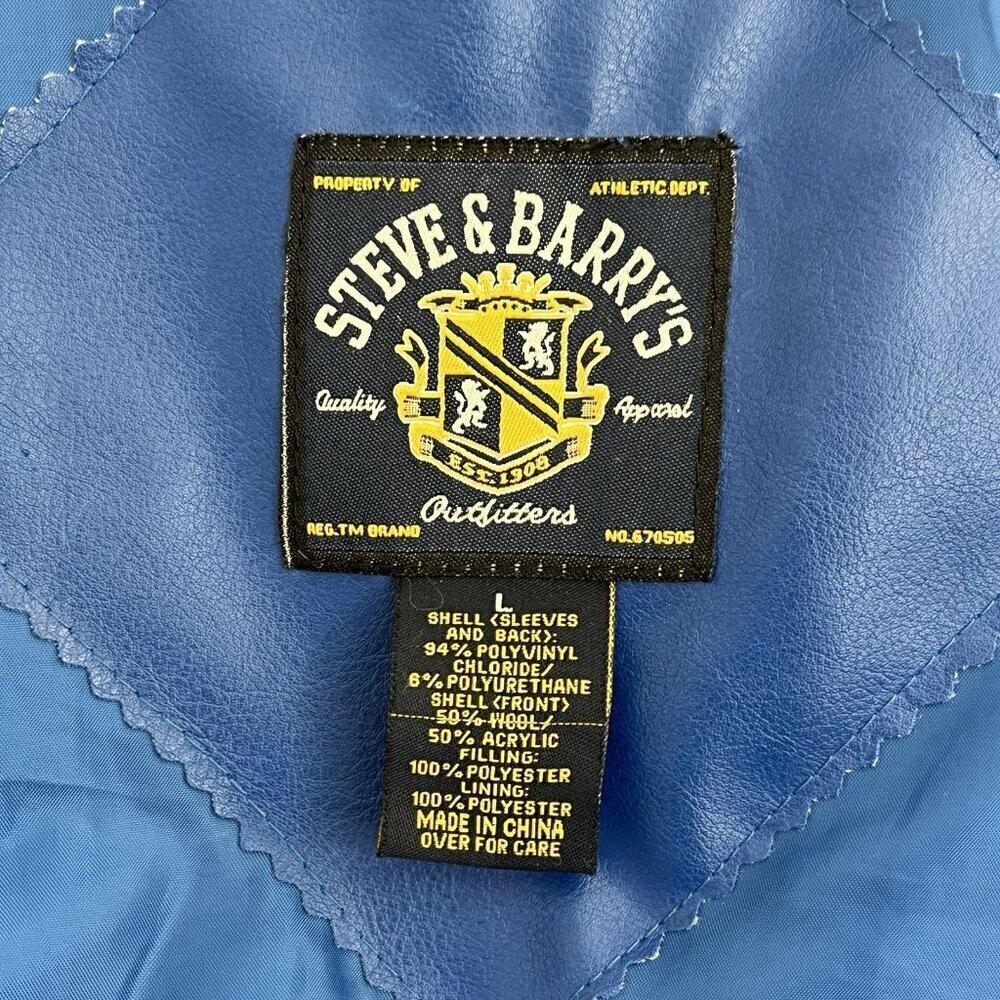 Duke Blue Devils Varsity Wool Blend Jacket L Blue Steve and Barrys Distressed - Picture 5 of 16